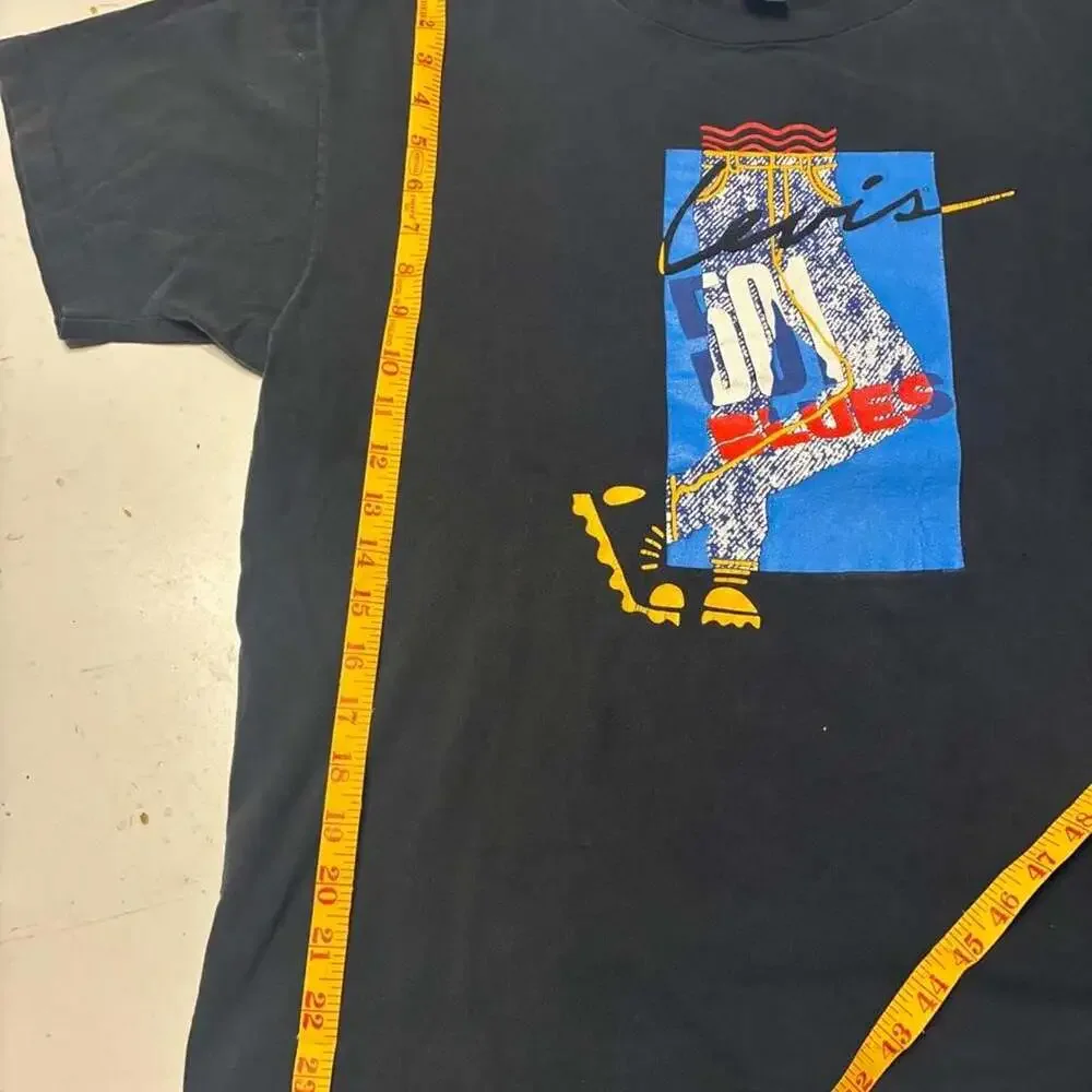 Vintage 90s Levi's 501 Blues Graphic T-Shirt Black